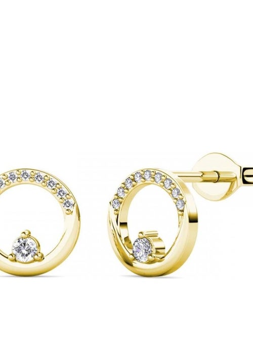 Boucles d'oreilles Clarine - Doré et Cristal - Kiabi
