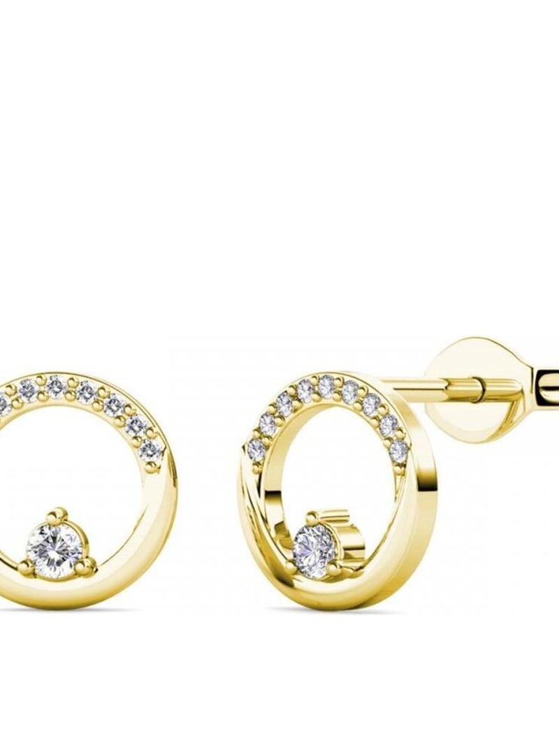 Boucles d'oreilles Clarine - Doré et Cristal Doré/or - Kiabi