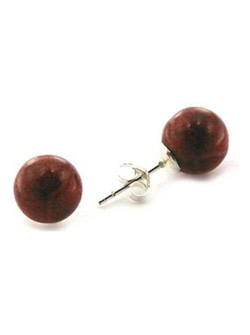 Boucles d'oreilles, clou en gorgone rouge - Kiabi