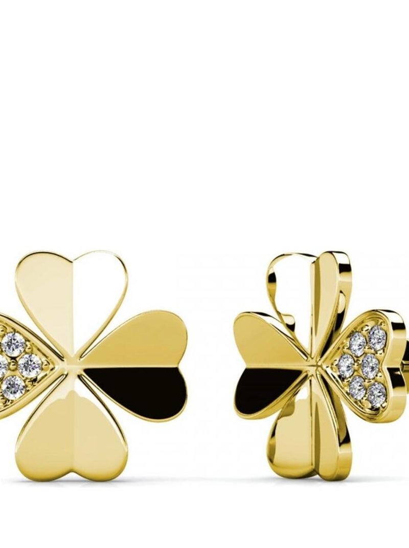 Boucles d'oreilles Clover Petal - Doré et Cristal Doré/or - Kiabi