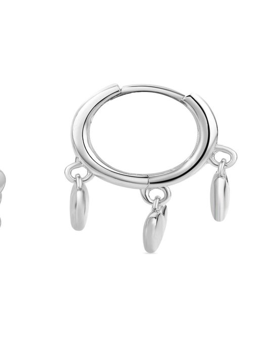 Boucles d'oreilles Coeur, rhodiées - Kiabi