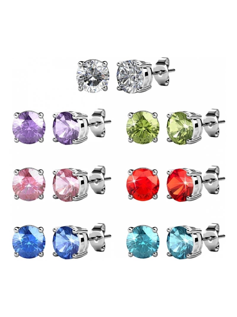 Boucles d'oreilles Coffret 7 Days - Argenté et Multi Multicolore - Kiabi