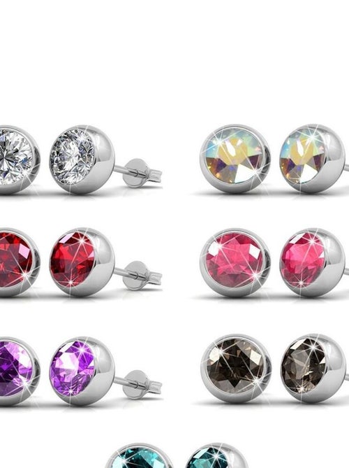 Boucles d'oreilles Coffret 7 Days Moon - Argenté et Multi - Kiabi