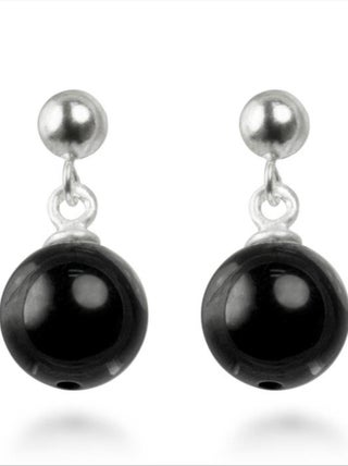 Boucles d'oreilles  Coleki en alliage métallique et onyx rhodié