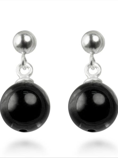 Boucles d'oreilles  Coleki en alliage métallique et onyx rhodié - Kiabi