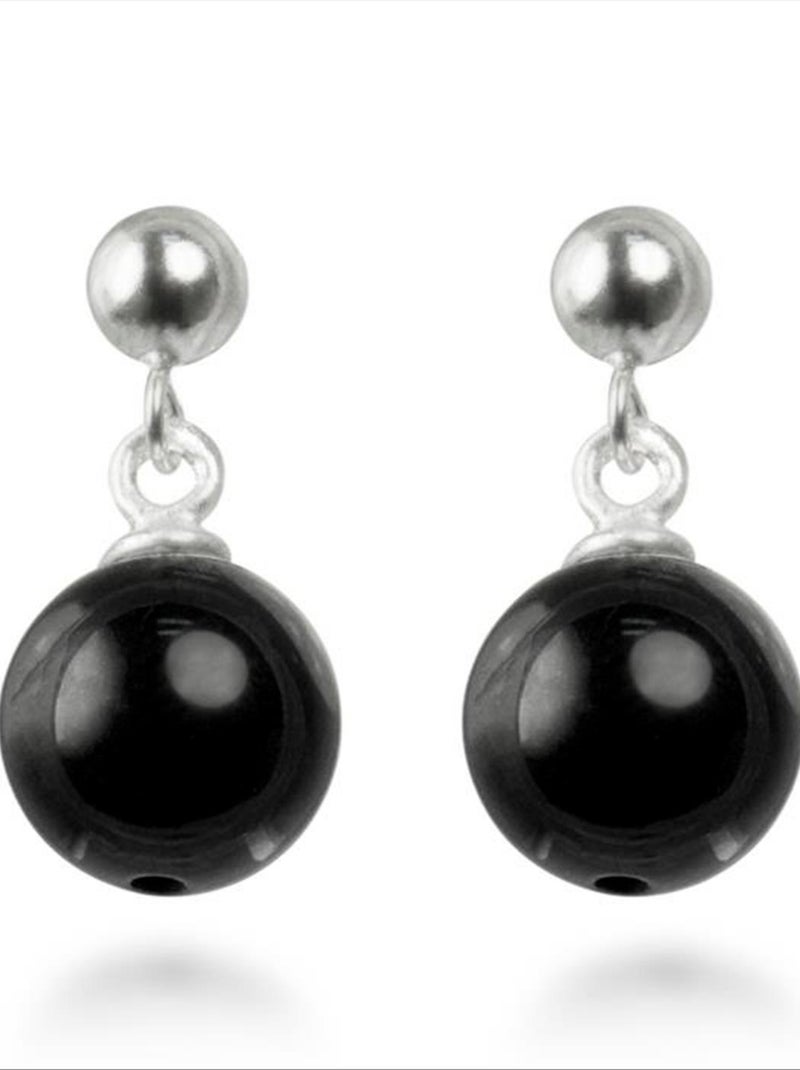 Boucles d'oreilles  Coleki en alliage métallique et onyx rhodié Noir - Kiabi