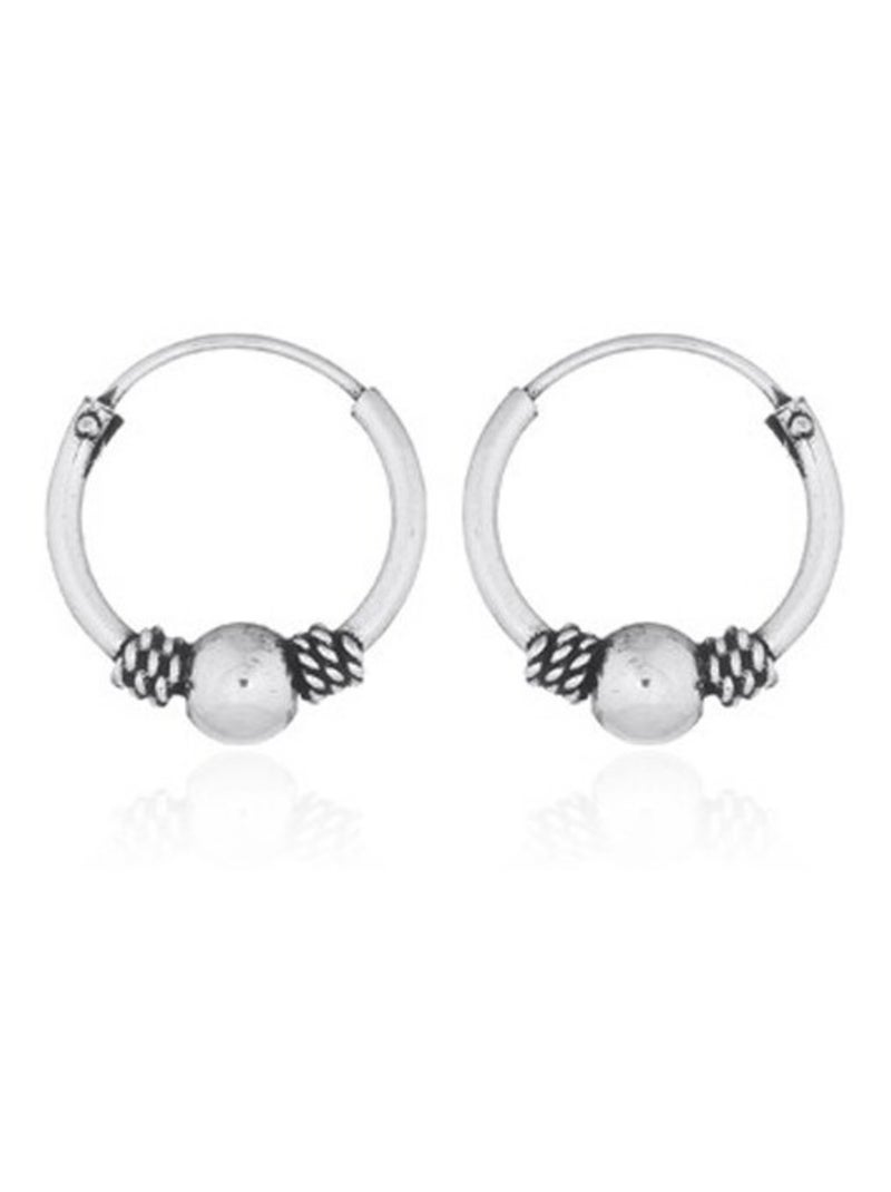 Boucles d'oreilles, créoles en argent style balinais Argenté - Kiabi