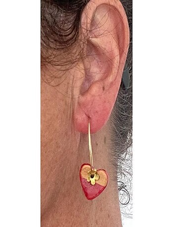 Boucles d'oreilles, créoles en céramique