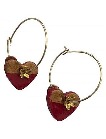 Boucles d'oreilles, créoles en céramique