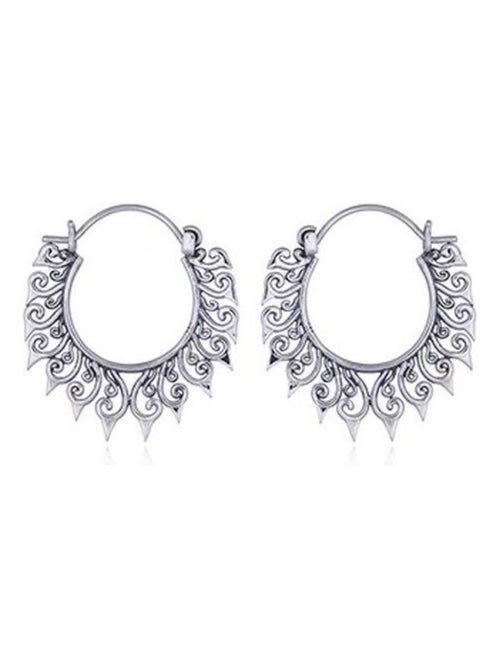 Boucles d'oreilles créoles motif géométrique - Kiabi