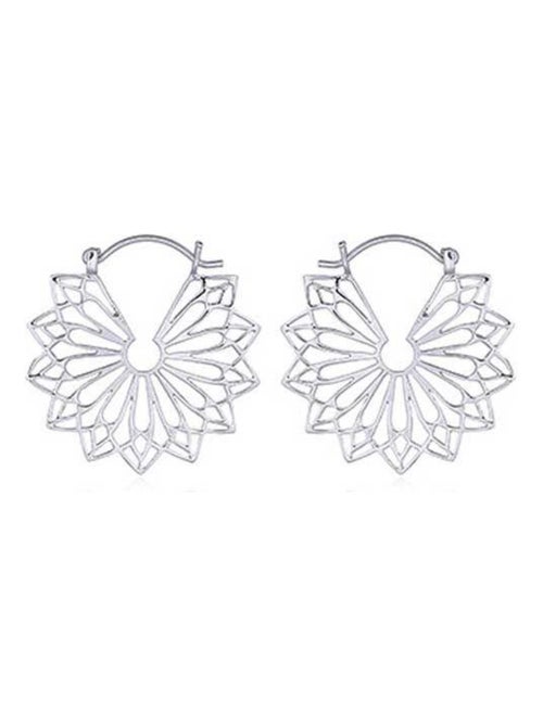 Boucles d'oreilles créoles motif géométrique, Bijoucolor - Kiabi