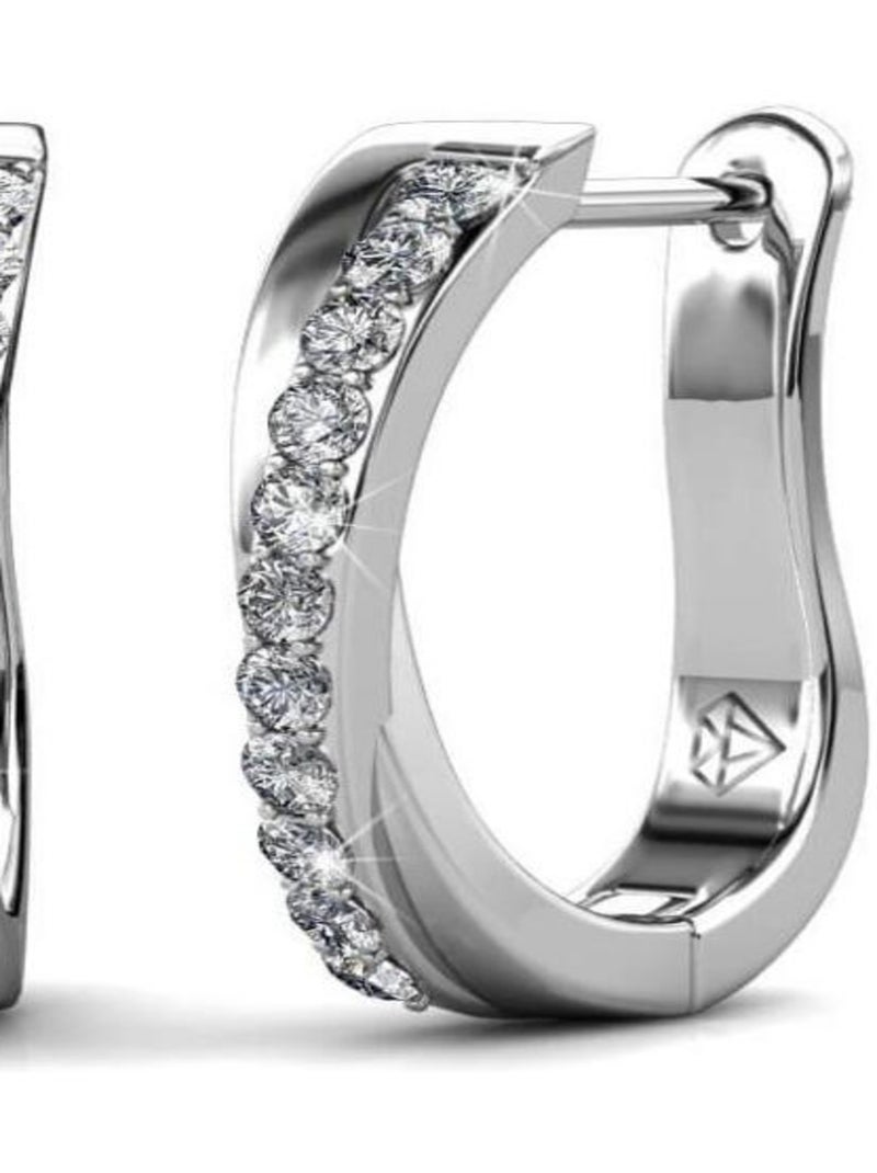Boucles d'oreilles Criss - Argenté et Cristal Argent - Kiabi