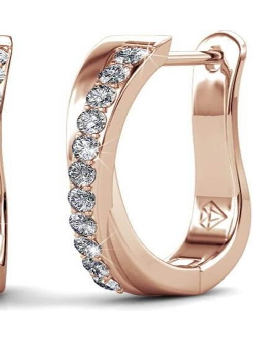 Boucles d'oreilles Criss - Or Rosé et Cristal - Kiabi
