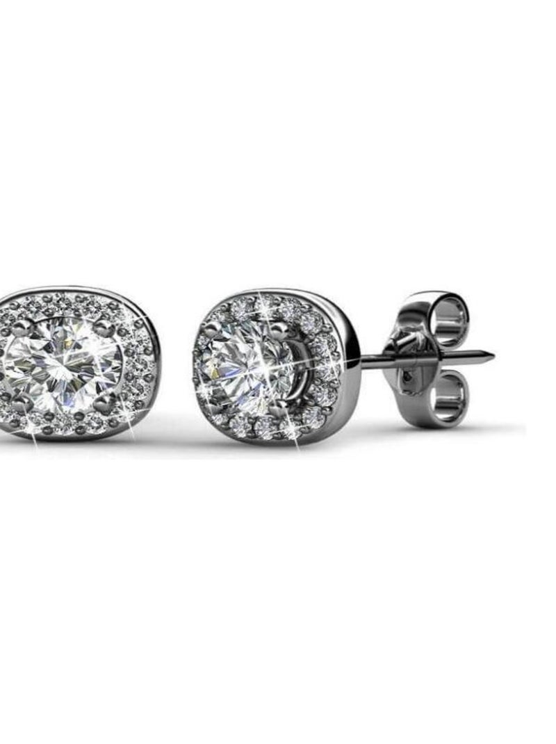 Boucles d'oreilles Cushy - Argenté et Cristal Argent - Kiabi