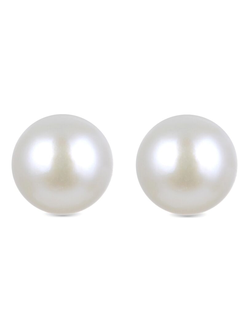 Boucles d'oreilles, de base en argent 925 et perle blanche rhodiée Argent - Kiabi