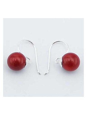 Boucles d'oreilles, dormeuse rouge