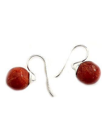 Boucles d'oreilles, dormeuse rouge