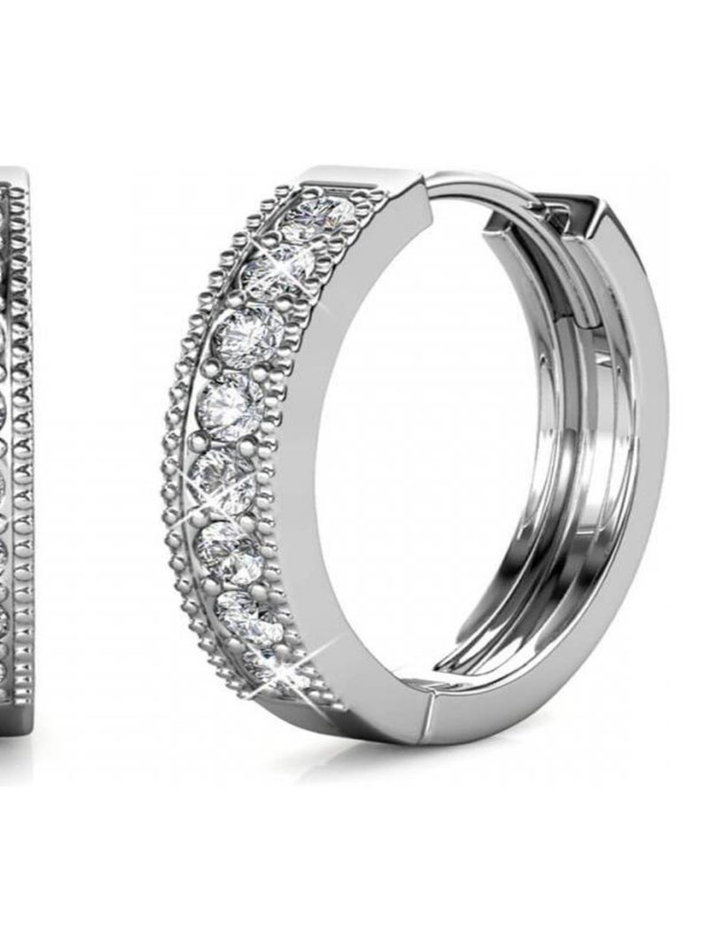 Boucles d'oreilles Eclat - Argenté et Cristal Argent - Kiabi
