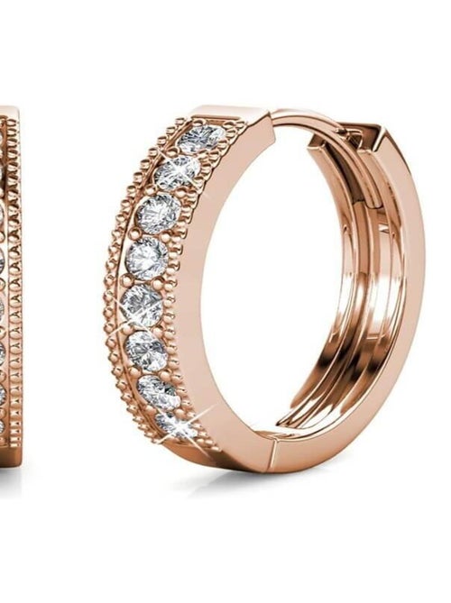 Boucles d'oreilles Eclat - Or Rosé et Cristal - Kiabi