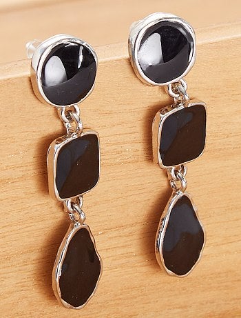 Boucles d'oreilles effet pierre