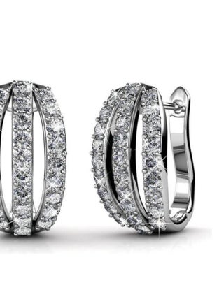 Boucles d'oreilles Elegant - Argenté et Cristal