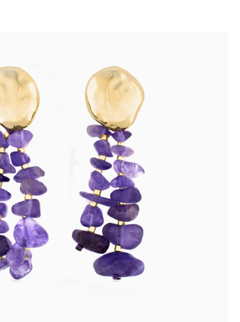 Boucles d'oreilles en améthyste de Luxenter Mypil Violet - Kiabi