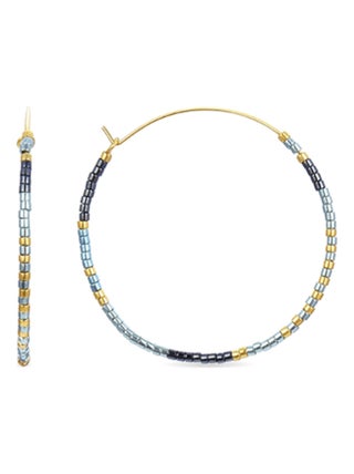 Boucles d'oreilles en argent 925  avec cristaux multicolores et finition en or jaune 18K - Bubha