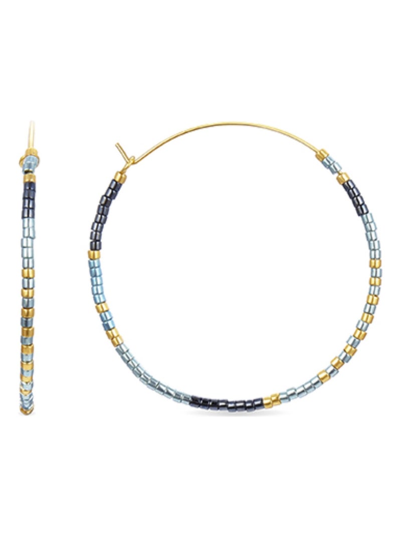 Boucles d'oreilles en argent 925  avec cristaux multicolores et finition en or jaune 18K - Bubha Multicolore - Kiabi