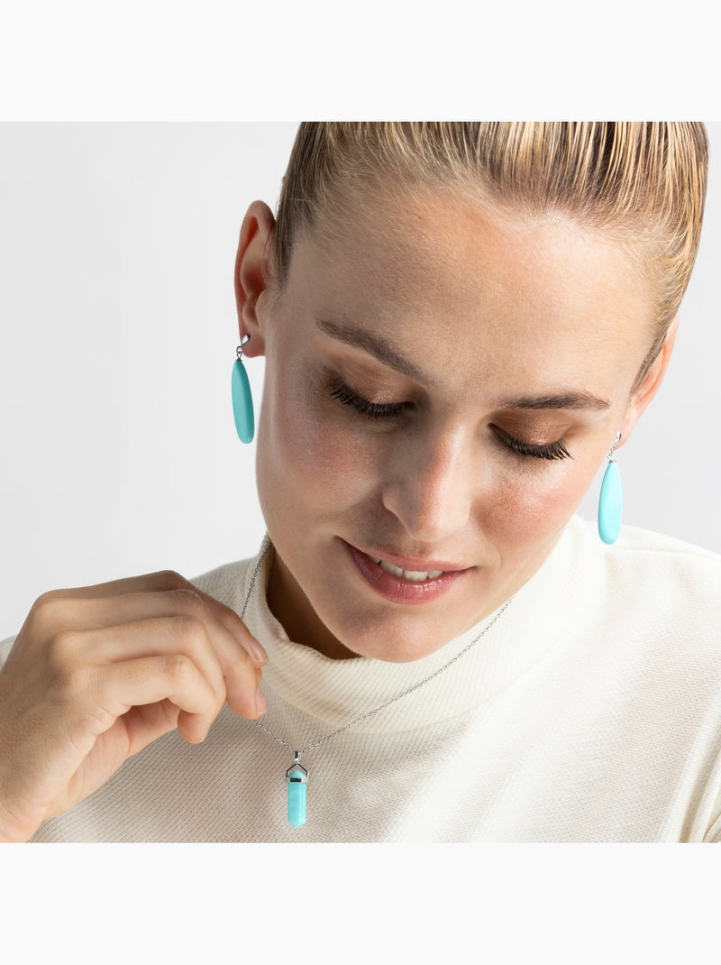 Boucles d'oreilles en argent 925 de Luxenter Adak Bleu - Kiabi