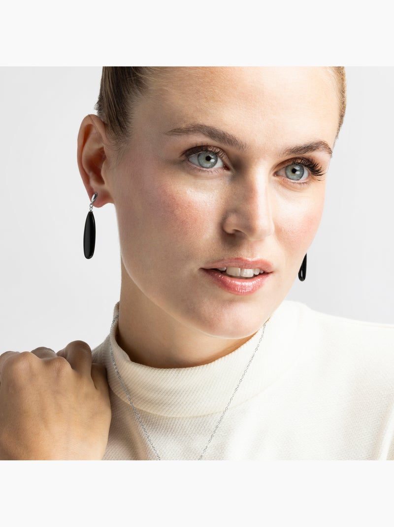 Boucles d'oreilles en argent 925 de Luxenter Adak Noir - Kiabi