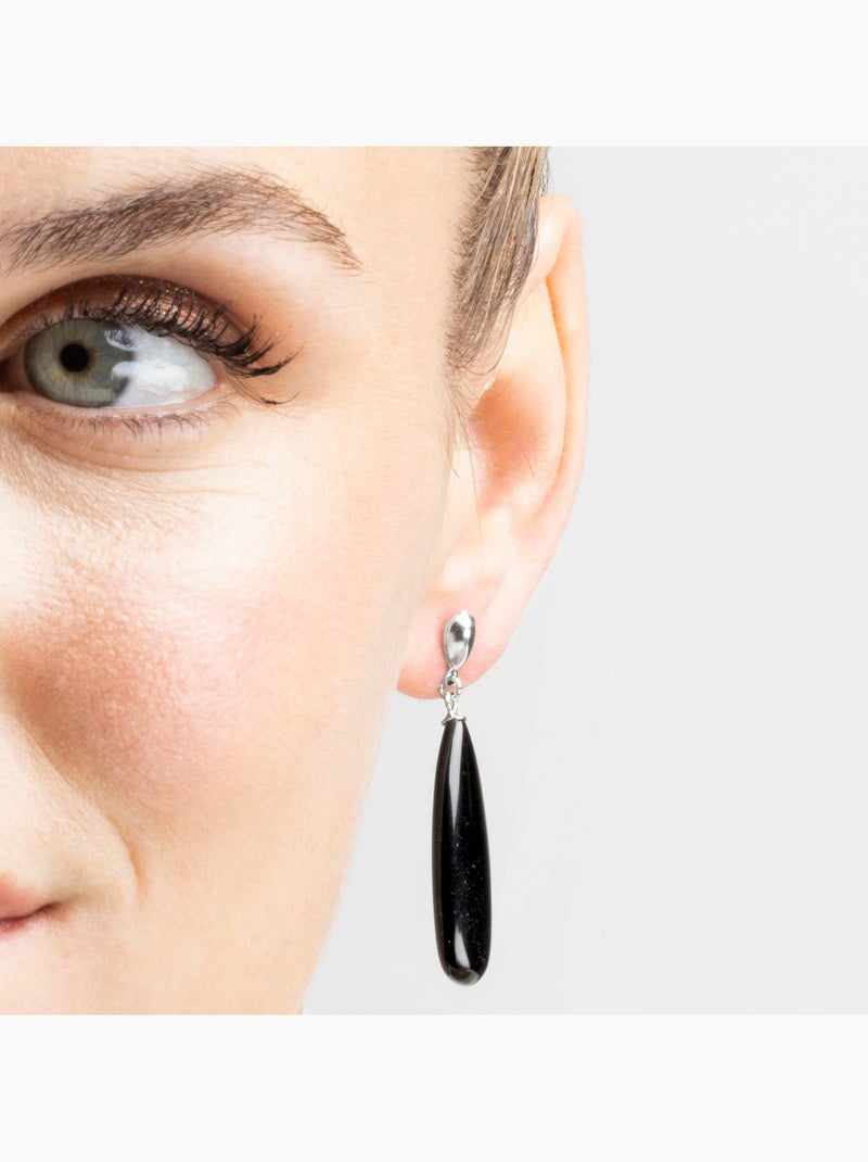 Boucles d'oreilles en argent 925 de Luxenter Adak Noir - Kiabi