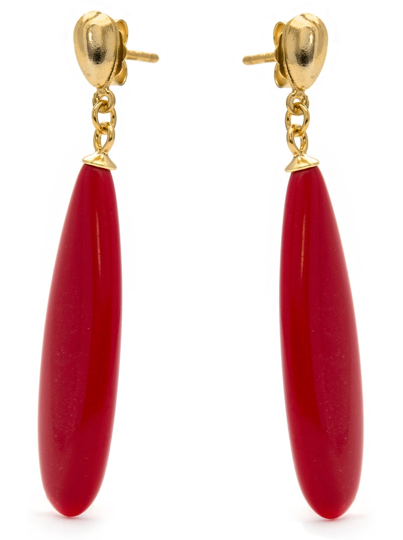 Boucles d'oreilles en argent 925 de Luxenter Adak Rouge - Kiabi