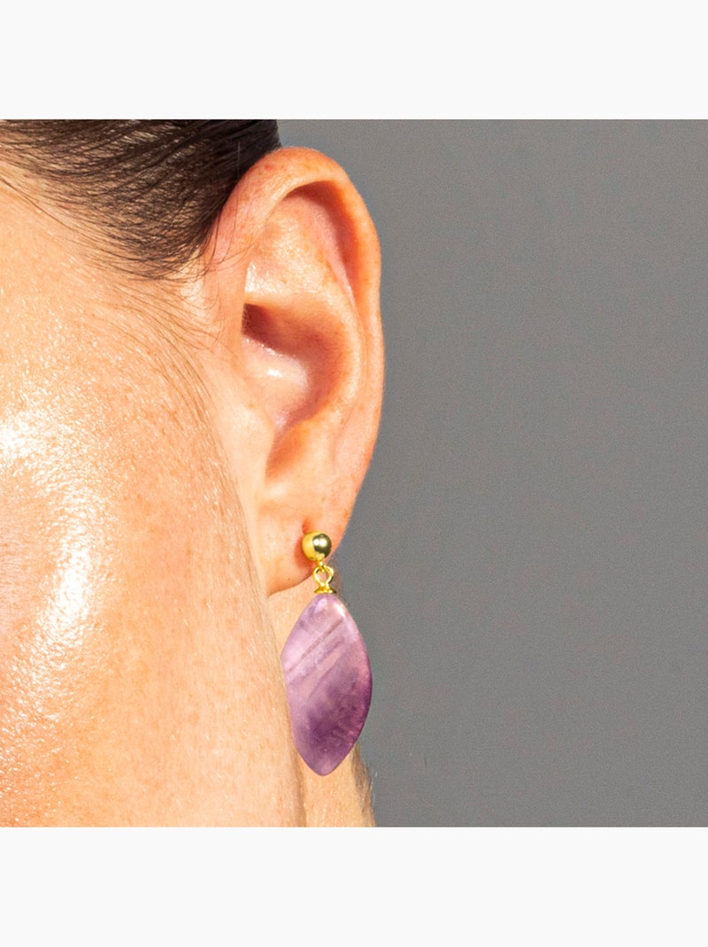 Boucles d'oreilles en argent 925 de Luxenter Ayom Violet - Kiabi