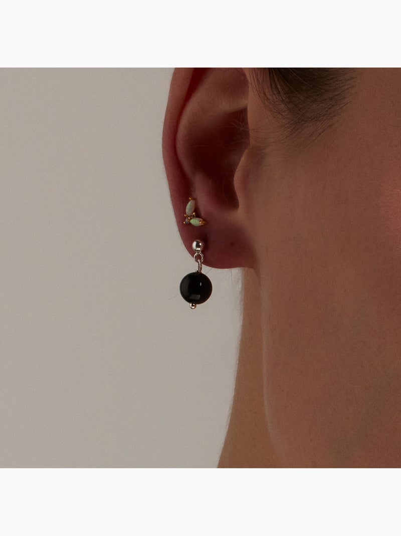 Boucles d'oreilles en argent 925 de Luxenter Coleki Noir - Kiabi
