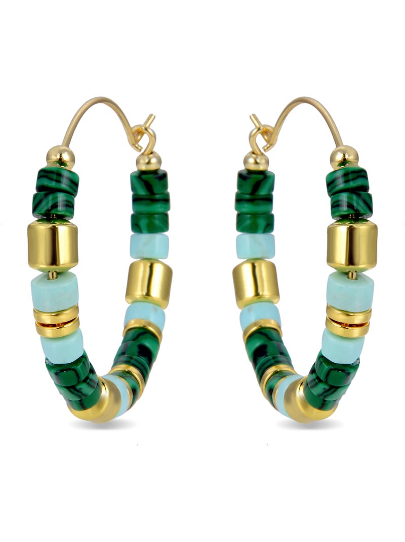 Boucles d'oreilles en argent 925 de Luxenter Ihun Vert - Kiabi