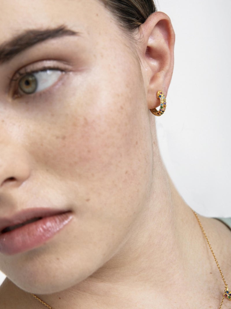 Boucles d'oreilles en argent 925 de Luxenter Iralda Multicolore - Kiabi