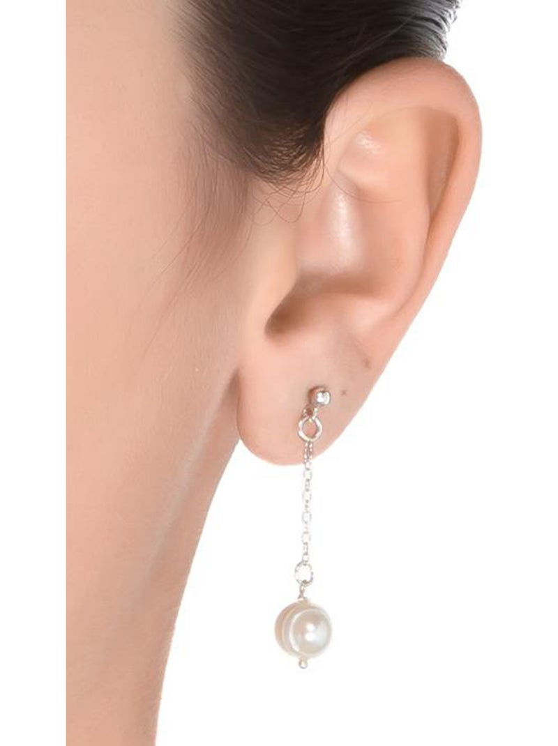 Boucles d'oreilles en argent 925 de Luxenter Kiarik Blanc Beige - Kiabi