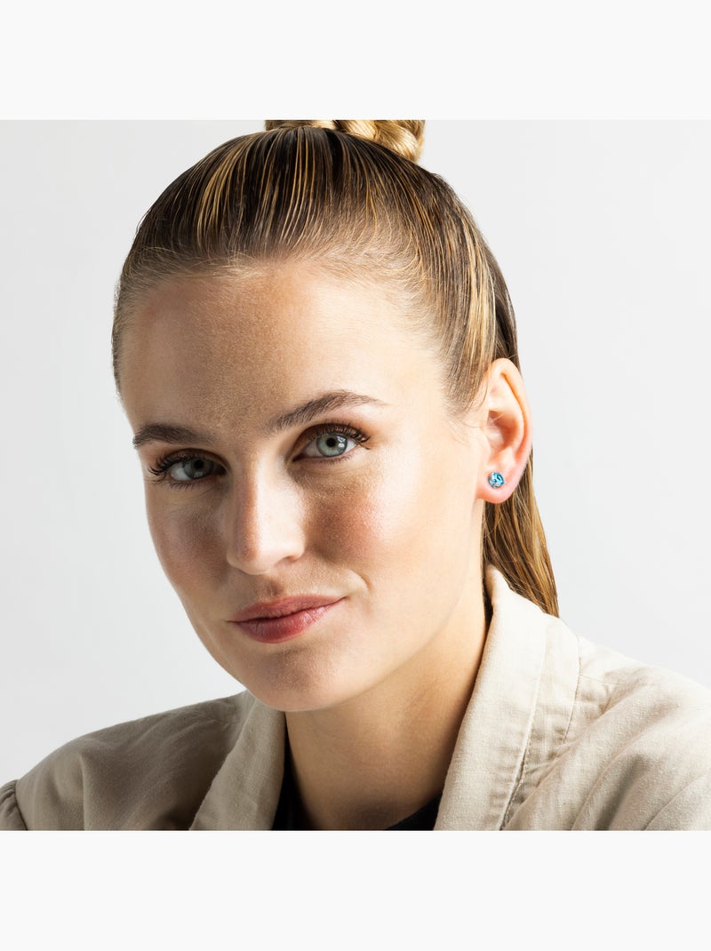 Boucles d'oreilles en argent 925 de Luxenter Otieno Bleu Gris Bleu - Kiabi