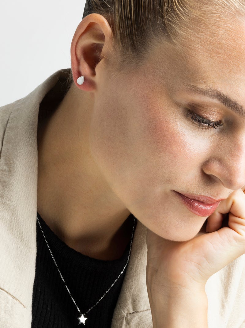 Boucles d'oreilles en argent 925 de Luxenter Yedia Blanc - Kiabi