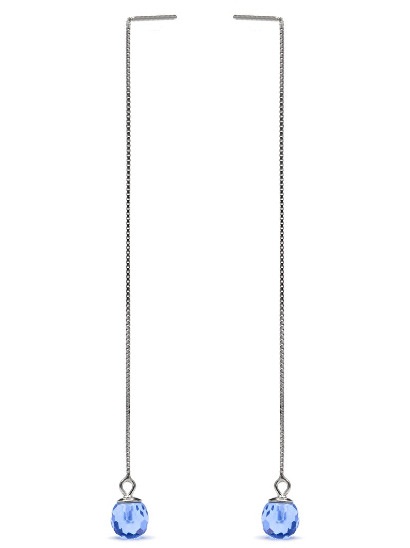 Boucles d'oreilles en argent 925 de Luxenter Yedia Bleu - Kiabi