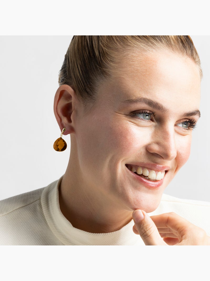 Boucles d'oreilles en argent 925 de Luxenter Zoqoyi Marron - Kiabi
