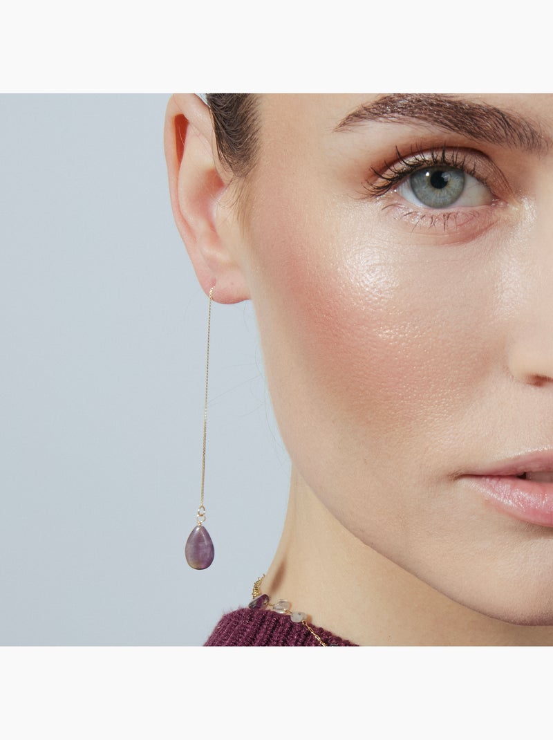 Boucles d'oreilles en argent 925 de Luxenter Zoqoyi Violet - Kiabi