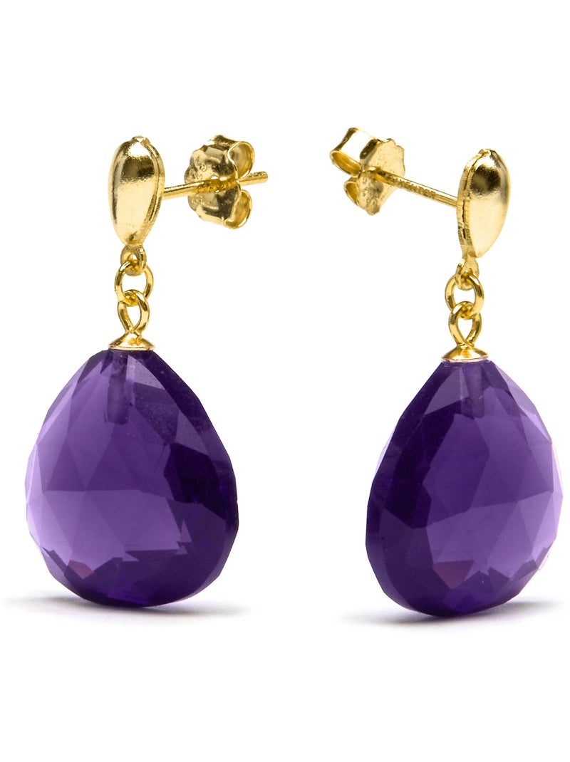 Boucles d'oreilles en argent 925 de Luxenter Zoqoyi Violet - Kiabi