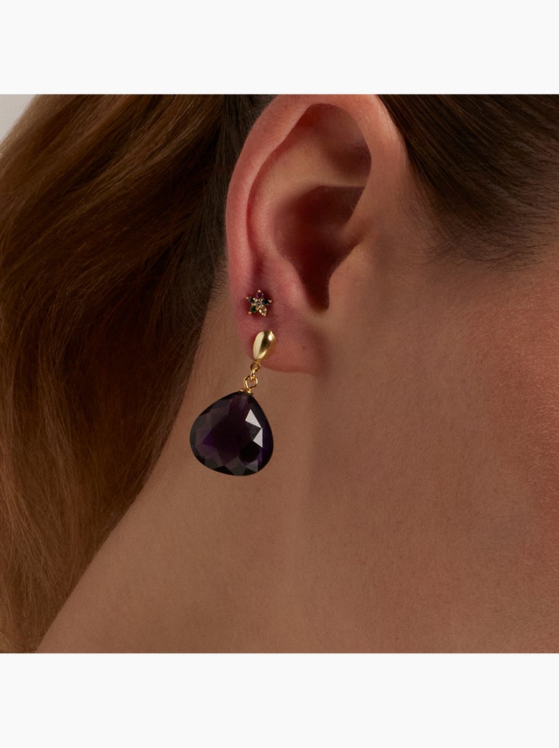 Boucles d'oreilles en argent 925 de Luxenter Zoqoyi Violet - Kiabi