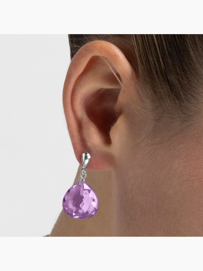 Boucles d'oreilles en argent 925 de Luxenter Zoqoyi Violet - Kiabi