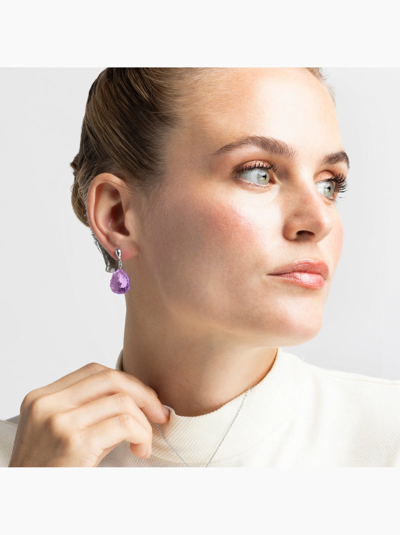 Boucles d'oreilles en argent 925 de Luxenter Zoqoyi Violet - Kiabi