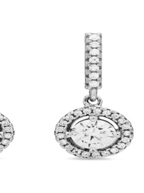 Boucles d'oreilles, en Argent 925 et Zirconia bleu finition rhodiée - Kiabi