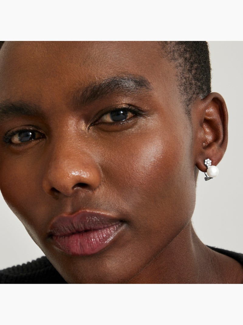 Boucles d'oreilles en argent 925 Luxenter avec perle blanche rhodiée - Altul Argent - Kiabi