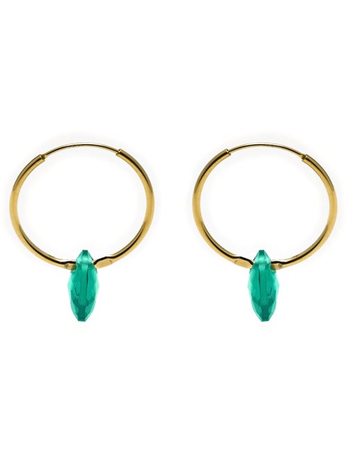 Boucles d'oreilles en argent 925 Luxenter avec quartz hydrothermal vert et plaqué or 18k-Vanshy - Kiabi