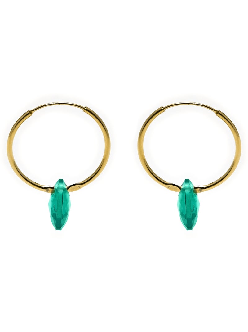 Boucles d'oreilles en argent 925 Luxenter avec quartz hydrothermal vert et plaqué or 18k-Vanshy Violet - Kiabi